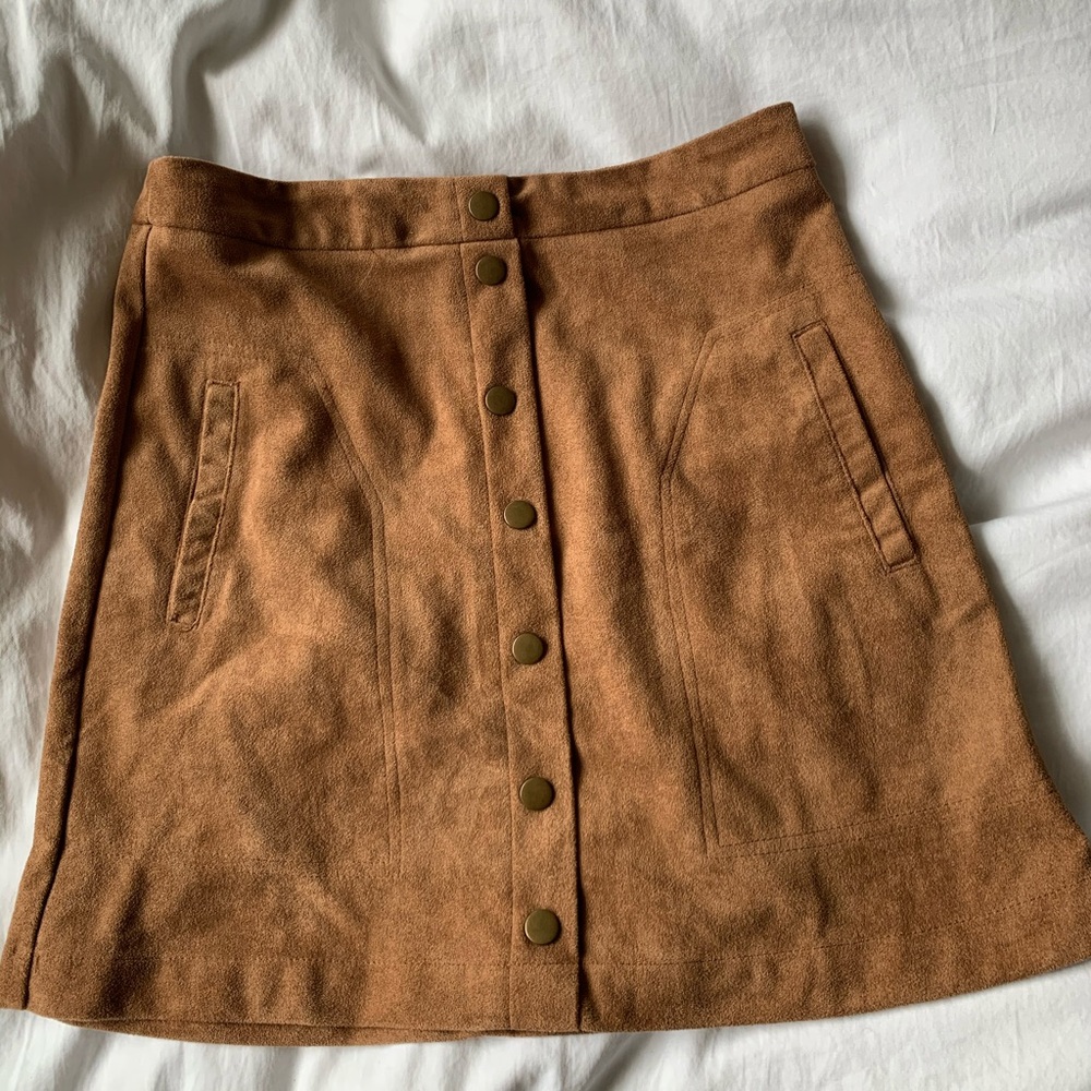 Cute faux suede mini skirt
